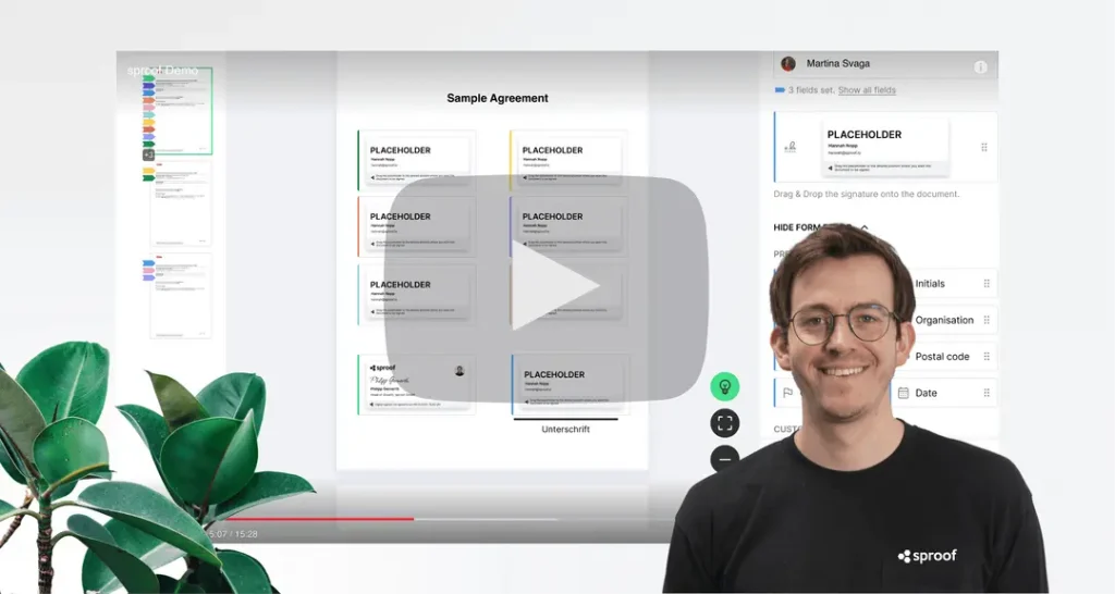 Thumbnail product tour demo video sproof sign