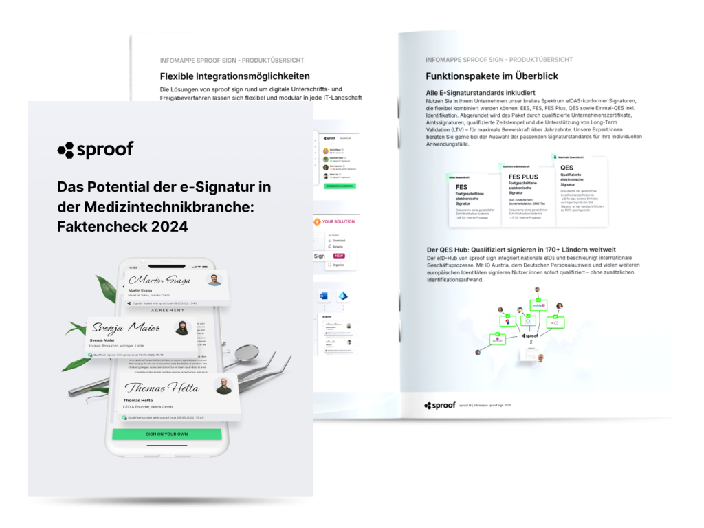 Maquette de livre blanc Signature électronique pour la technologie médicale - sproof