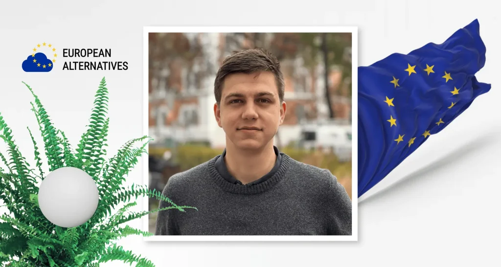 Constantin Graf från European Alternatives och sproof sign